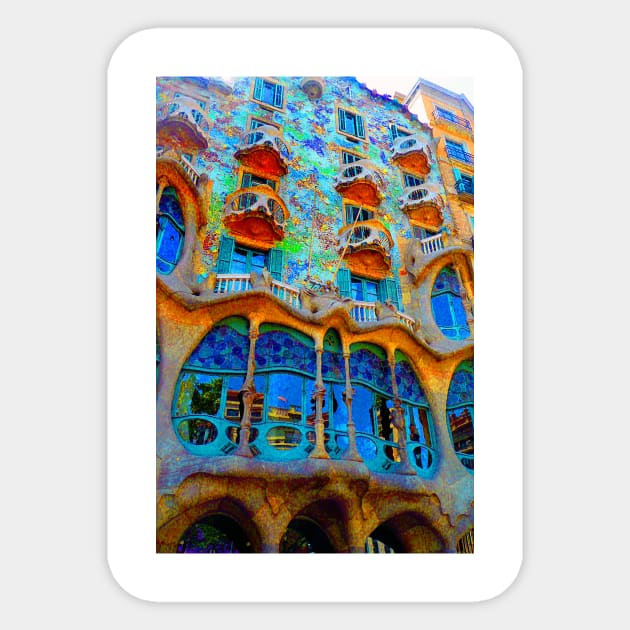 Casa Batllo Barcelona Spain Sticker by Andy Evans Photos